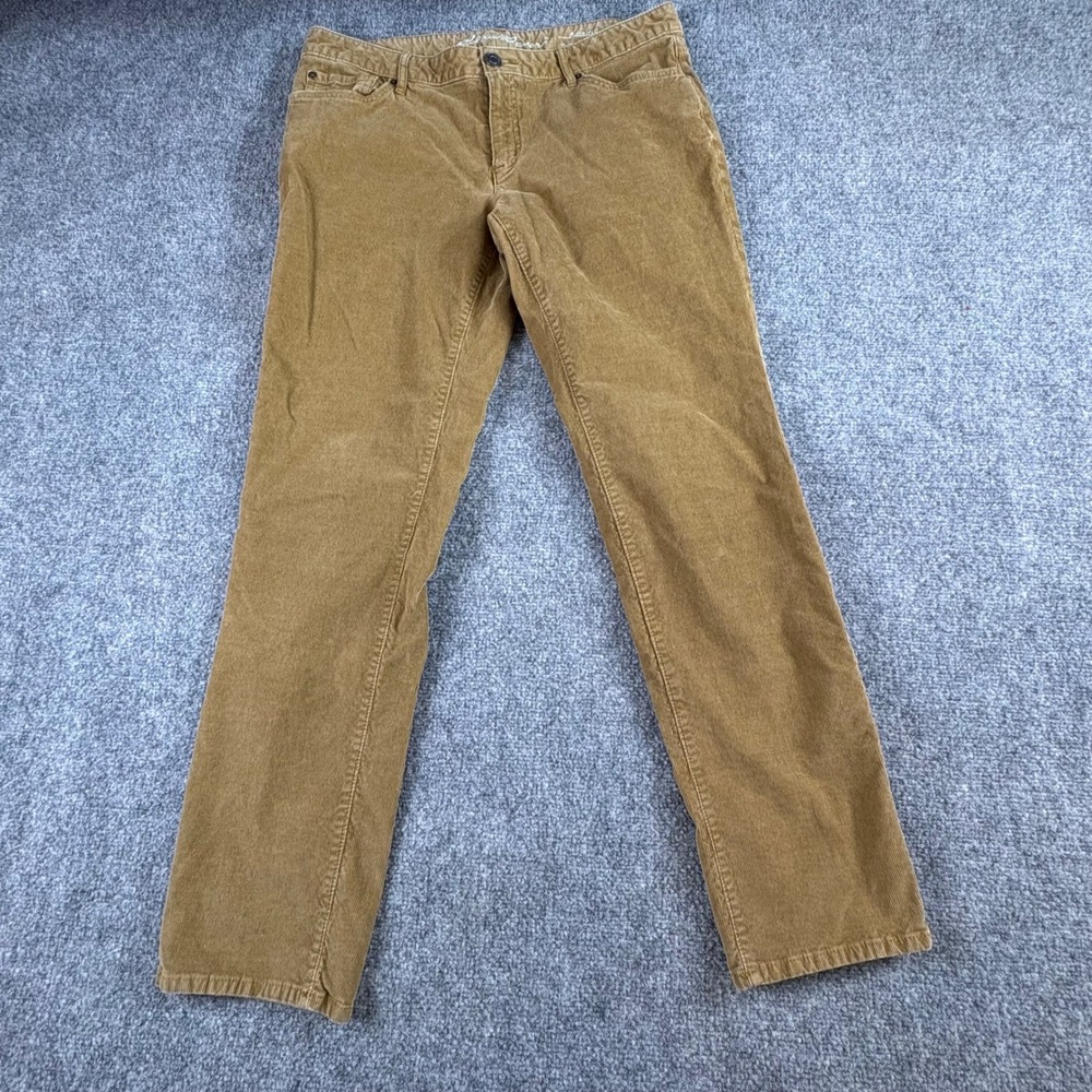 Eddie Bauer Corduroy Pants Womens 10‎ Brown Boyfriend Slim Academia Outdoor Gorp